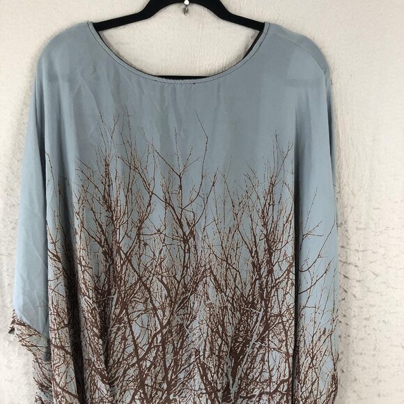 Mesmerize Poncho Top Womens M Tree Branch Print Flowy Layered Dakota Boho Fairy - Picture 15 of 16
